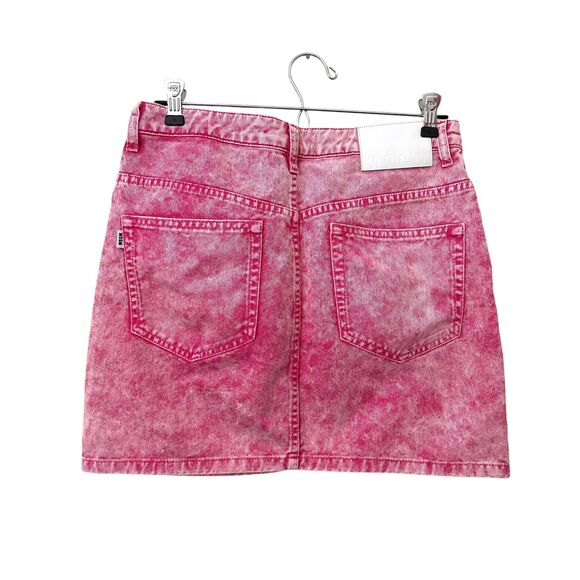 MSGM Acid Washed Denim Miniskirt Pink‎ NWOT 44 (US 10) - Picture 5 of 7